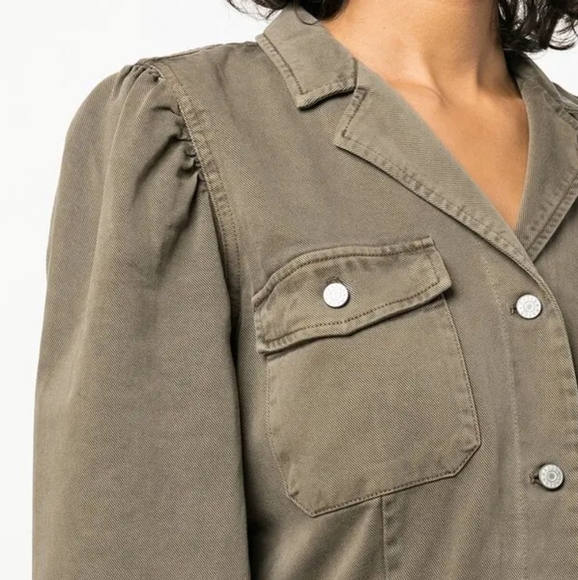 NWT Rails Lisette Button Up Mini Shirt Dress in Moss Green Medium - Picture 4 of 10